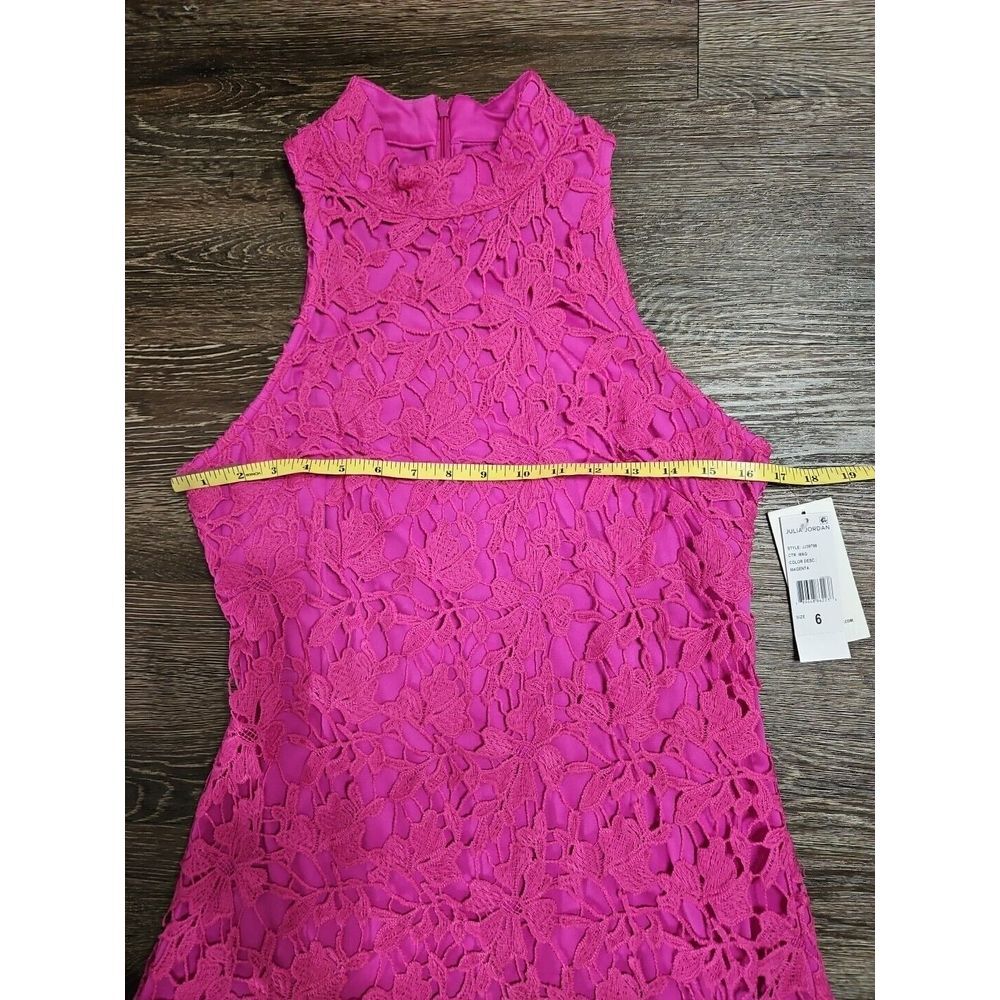 Julia Jordan Mock Neck Floral Sleeveless Knit Lace Dress| Women Size 6 NWT - Picture 9 of 12